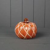 Orange checked ceramic pumpkin